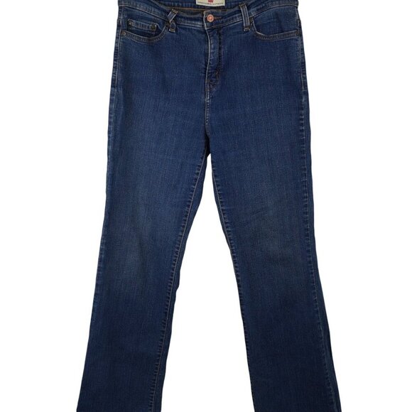 Levis 512 Perfectly Slimming Bootcut Jeans Dark Wash Cotton Blend Size 14M - Picture 3 of 8